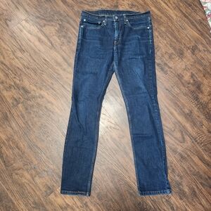 Levi's Men's Blue Jeans 511 Size 33 X 31 Dark Wash Slim Fit Tag 34 X 34